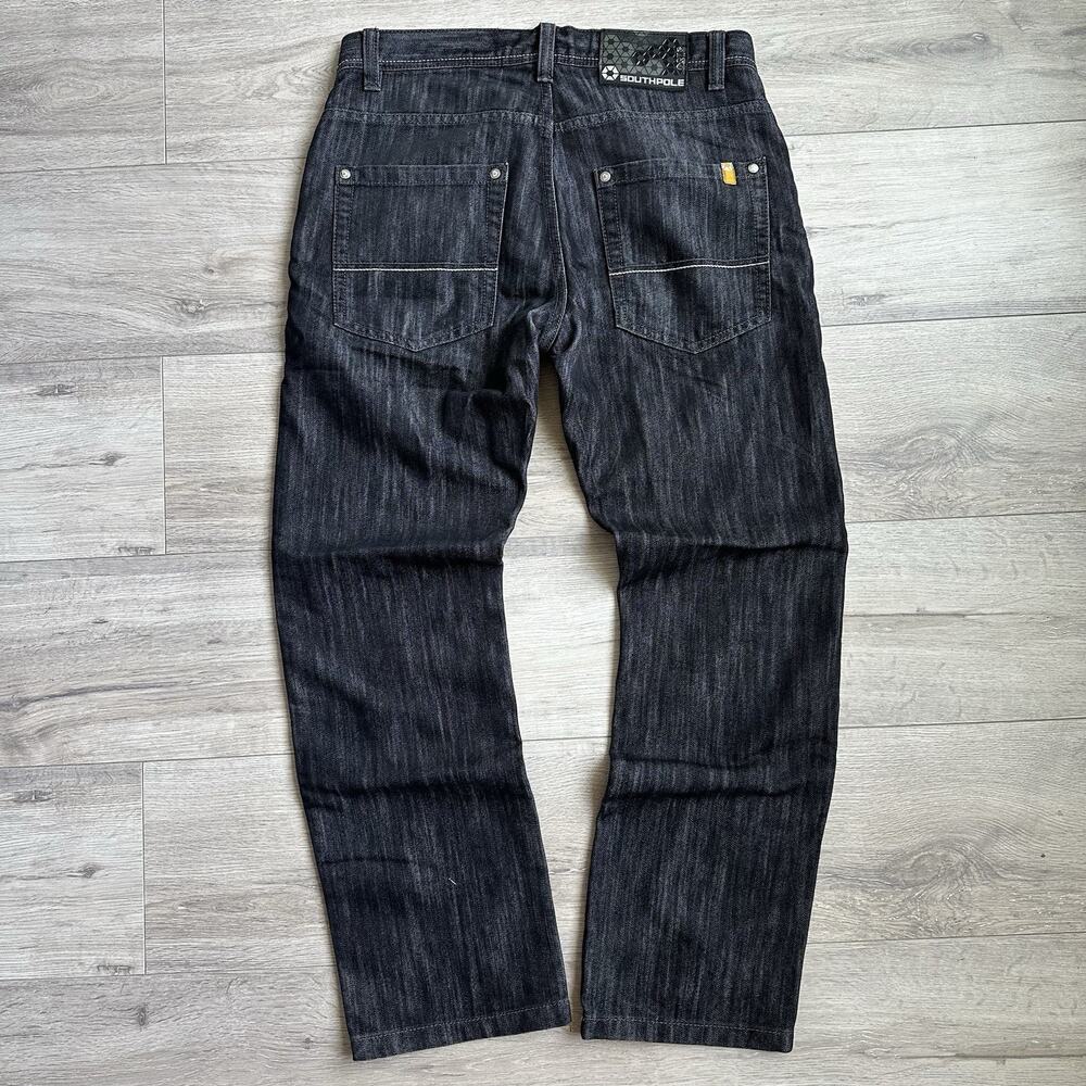 Vintage Y2K Southpole Jeans Size 32x29.5 Black Straight Grunge Skater Faded - Picture 3 of 5